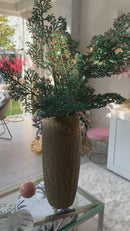 Ramo Felce Platino Turchese Glitter 90 cm