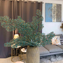 Ramo Felce Platino Turchese Glitter 90 cm