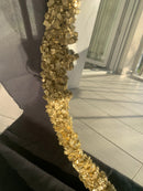 Specchio di Lusso 70 cm Bianco e Oro con Corona di Cristalli Oro (Made in Italy)