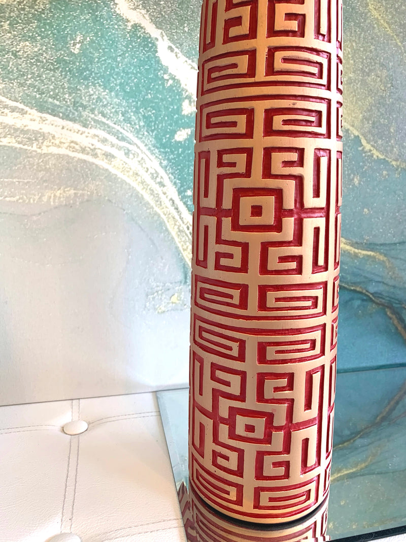 Vaso GRECA in Resina Rosso e Oro H.46 cm [Edizione Limitata]