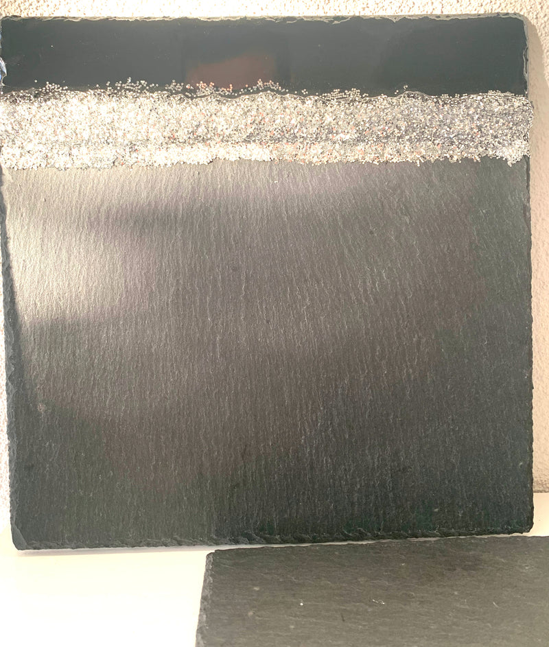 Coppia di Vassoi in Ardesia Naturale 30 cm (Made in Italy)
