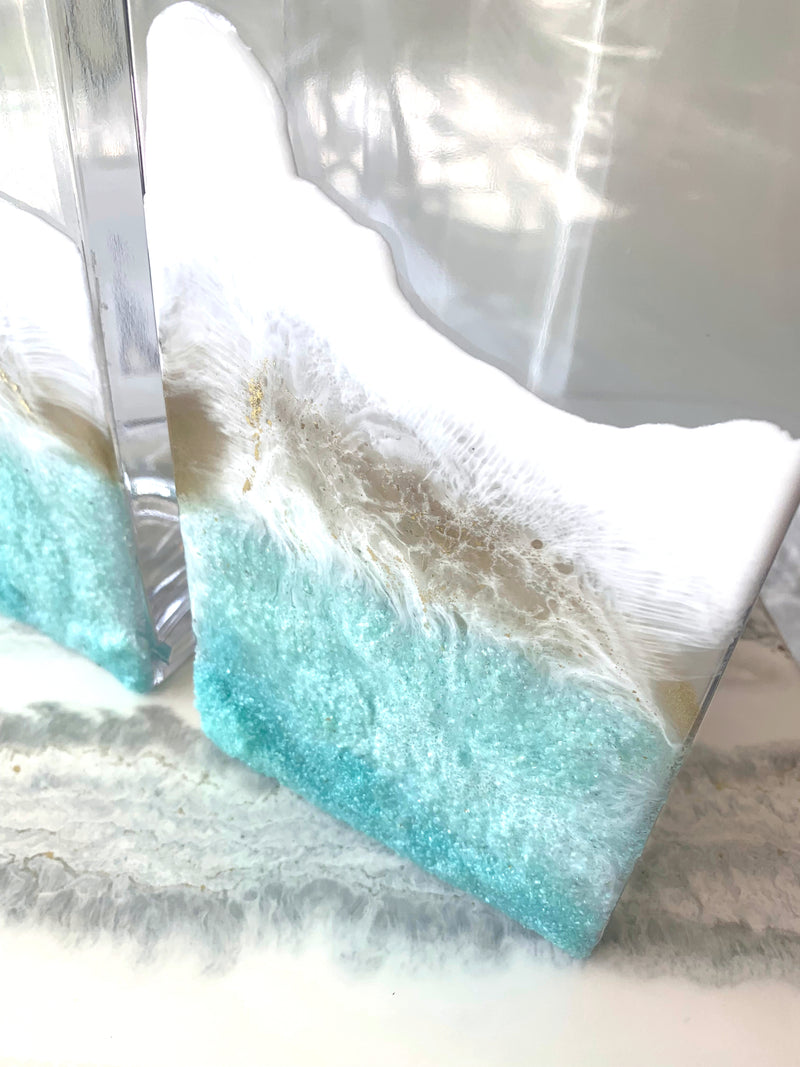 Coppia di Vasi Mare Tiffany in Cristallo decorato a mano (Made in Italy)