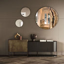 Specchio di Lusso 70 cm con Bianco, Oro, Cristalli, Brillanti e Ardesia (Made in Italy)