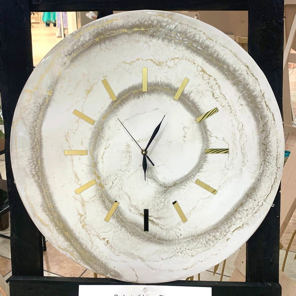 Orologio di Lusso Bianco e Oro lucido - 60 cm  (Made in Italy)