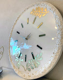 Orologio di Lusso Marmorizzato con Cristalli e Foglia Oro - 60 cm  (Made in Italy)