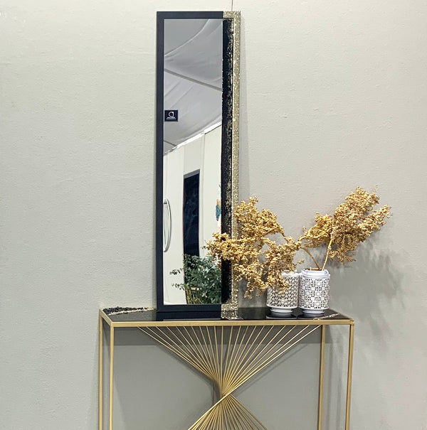 Specchio Nero con Brillanti Oro (Made in Italy)