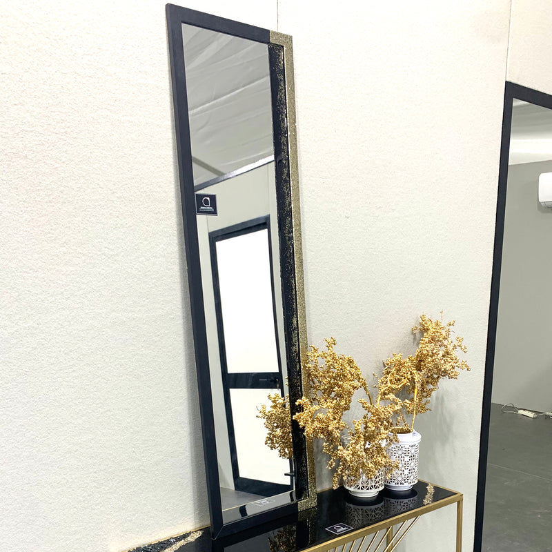 Specchio Nero con Brillanti Oro (Made in Italy)