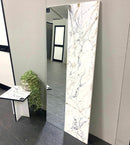 Specchio di Lusso 160x70 Bianco Lucido Marmorizzato Nero e Oro (Made in Italy)