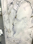 Specchio di Lusso 160x70 Bianco Lucido Marmorizzato Nero e Oro (Made in Italy)