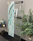 Specchio di Lusso 160x70 Bianco Lucido Marmorizzato Tiffany e Oro (Made in Italy)