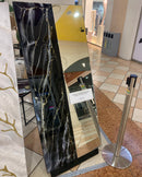 Specchio di Lusso 160x70 con marmorizzazione lucida Nero, Oro e Bianco (Made in Italy)