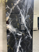 Specchio di Lusso 160x70 con marmorizzazione lucida Nero, Oro e Bianco (Made in Italy)