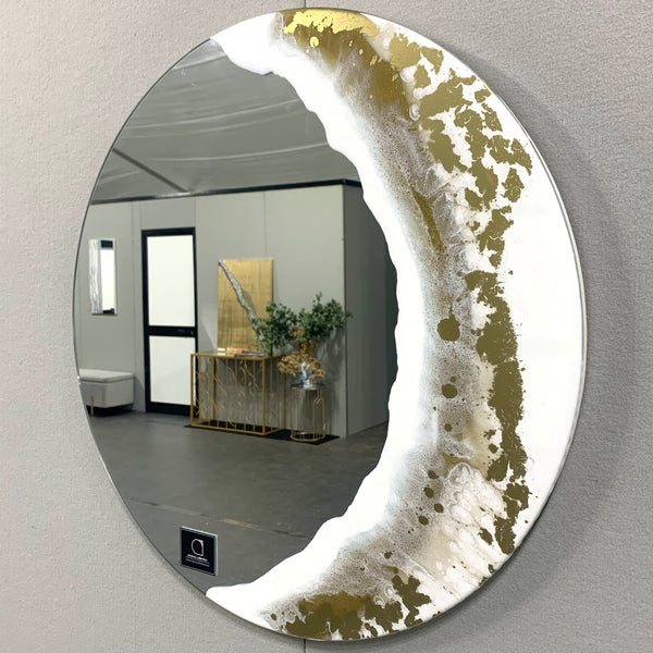 Specchio di Lusso 70 cm con Bianco e Oro (Made in Italy)