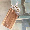 Tagliere Acacia 72 cm Bianco, Oro, Brillanti e Cristalli (Made in Italy)