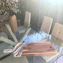 Tagliere Acacia 72 cm Bianco, Oro, Brillanti e Cristalli (Made in Italy)