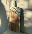 Tagliere Acacia 72 cm Bianco, Oro, Brillanti e Cristalli (Made in Italy)