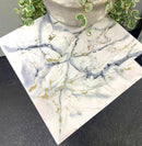 Tavolino 40x40 Marmorizzato Nero Lucido e Oro (Made in Italy)