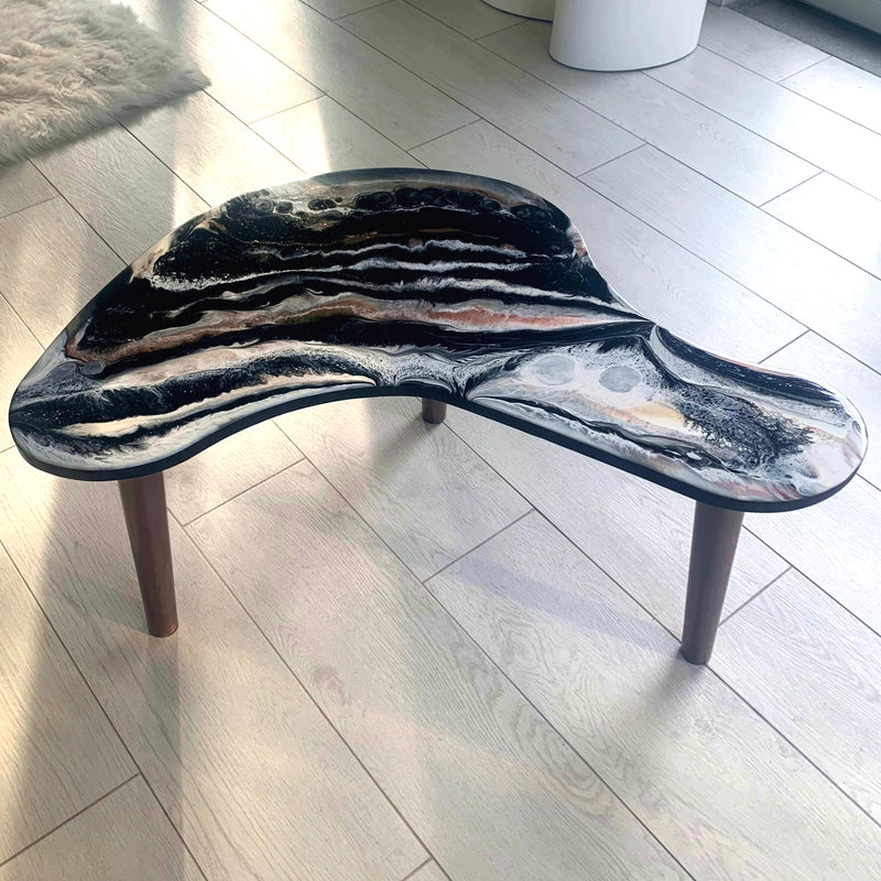 Tavolino MOZART 92cm Nero, Rosegold, Bronzo e Bianco (Made in Italy)