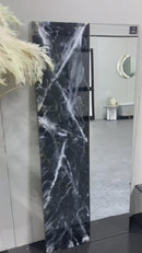 Specchio di Lusso 160x70 con marmorizzazione lucida Nero, Oro e Bianco (Made in Italy)