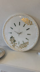 Orologio di Lusso Marmorizzato con Cristalli e Foglia Oro - 60 cm  (Made in Italy)