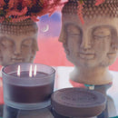 Candela Vetro e Cemento color Ardesia con 3 Stoppini