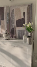 Vaso Atene Porcellana Bianco e Argento Specchiato