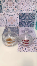 Coppia di Coppe in Cristallo Trasparente Lavorato