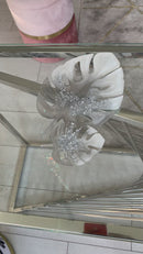 Coppia di Foglie Decorative Perla e Foglia Argento (Made in Italy)