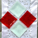 4 Piattini Decorativi Perle Cristallo Quadrato