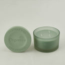 Candela Vetro e Cemento color Salvia con 3 Stoppini