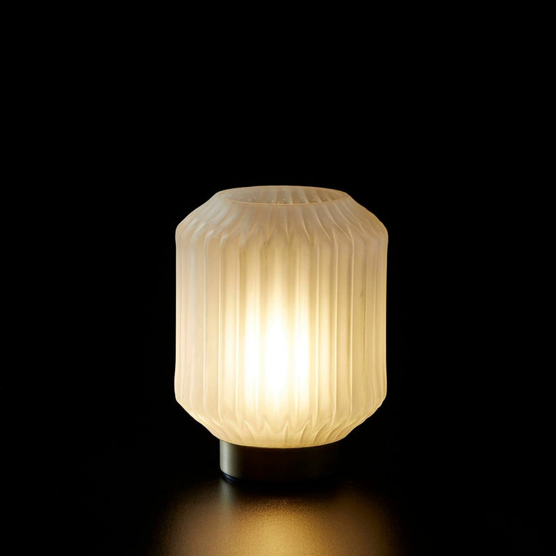 Lampada a Batterie in Vetro SOFFIATO Satinato Bianco [M]
