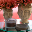 Candela Vetro e Cemento color Ardesia con 3 Stoppini