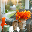 Candela Vetro e Cemento color Salvia con 3 Stoppini