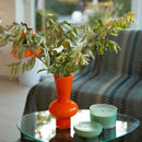 Candela Vetro e Cemento color Salvia con 3 Stoppini