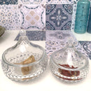 Coppia di Coppe in Cristallo Trasparente Lavorato