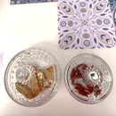 Coppia di Coppe in Cristallo Trasparente Lavorato