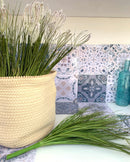 Cesto in Cotone Sabbia 26 cm con bordo lavorato