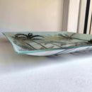 Coppia di Vassoi Quadrati Palme Cristallo Bianco, Oro e Nero