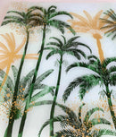 Coppia di Vassoi Quadrati Palme Cristallo Bianco, Oro e Nero