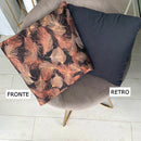 Coppia Cuscini Nero, Piume Amaranto Lucido e Ambra [mod. 11]