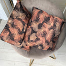 Coppia Cuscini Nero, Piume Amaranto Lucido e Ambra [mod. 11]