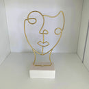 Faccia PICASSO Oro su Base in Ceramica Bianca [M]