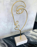 Faccia PICASSO Oro su Base in Ceramica Bianca [L]