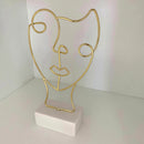 Faccia PICASSO Oro su Base in Ceramica Bianca [M]