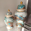 Giara Marmorizzato Oro, Bianco e Tiffany