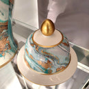 Giara Marmorizzato Oro, Bianco e Tiffany