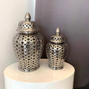 Giara in Ceramica Argento con Coperchio - Edizione Limitata