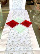 4 Piattini Decorativi Perle Cristallo Quadrato