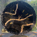 Orologio 60cm Nero e Oro con Corona di Cristalli (Made in Italy)