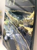 Orologio di Lusso Nero, Oro e Ardesia - 90cm  (Made in Italy)